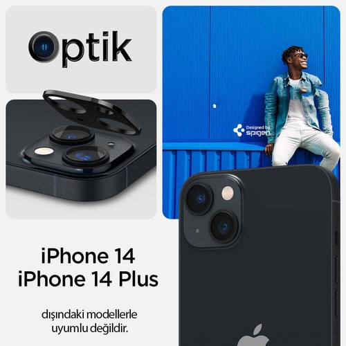 Spigen iPhone 14 / 14 Plus Kamera Lens Koruyucu GLAS.tR Optik (2 Adet) - AGL05229