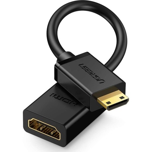 UGREEN Mini HDMI Erkek - HDMI Dişi Adaptör Kablo 22 cm, Siyah, 20137