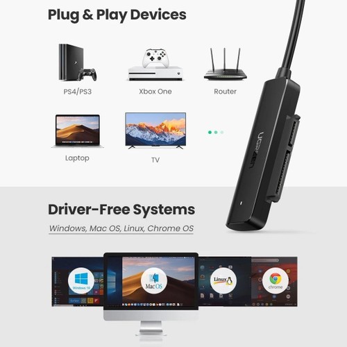 UGREEN USB-A 3.0 to 2.5-Inch SATA Dönüştürücü Adaptör, 70609